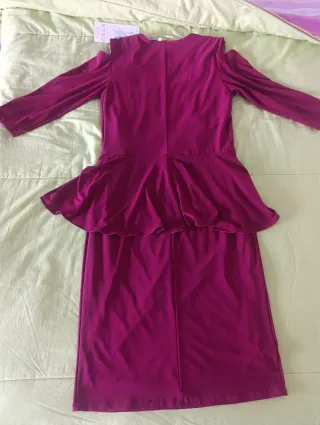 Vestido de fiesta morado talla 40, nuevo