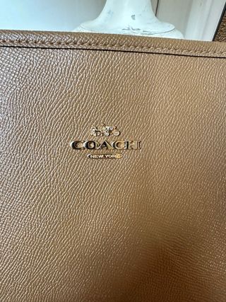Bolso Tote Coach Marrón Piel
