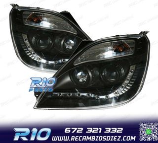 FAROS FORD FIESTA 02-05 LUZ DIURNA FONDO NEGRO