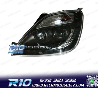 FAROS FORD FIESTA 02-05 LUZ DIURNA FONDO NEGRO