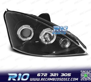 FAROS FORD FOCUS 98-01 OJOS ANGEL LED FONDO NEGRO