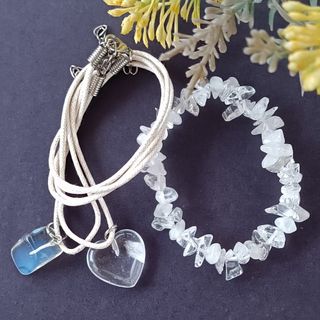 Conjunto Collares y Pulsera Cuarzo Natural