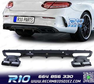 DIFUSOR MERCEDES CLASE C C205 COUPÉ 15-18 LOOK AMG PDC NEGR