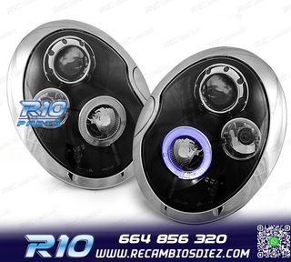 FAROS PARA MINI COOPER 01-06 OJOS ANGEL NEGROS