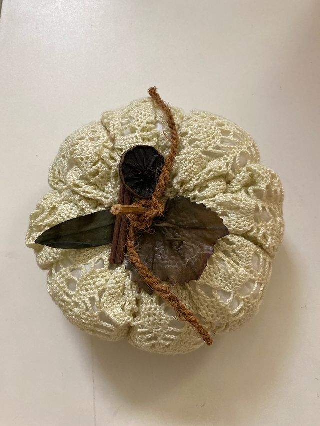 Set 4 Zucche Imbottite Cotone Decoraz. Autunnali