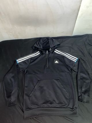 Sudadera Adidas Media Cremallera Negra