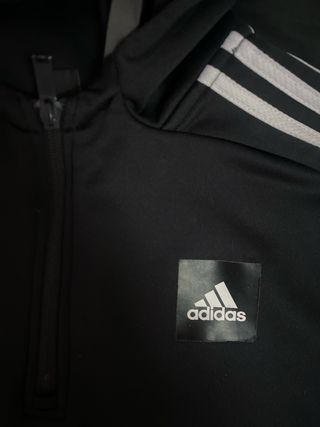 Sudadera Adidas Media Cremallera Negra