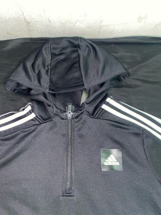 Sudadera Adidas Media Cremallera Negra