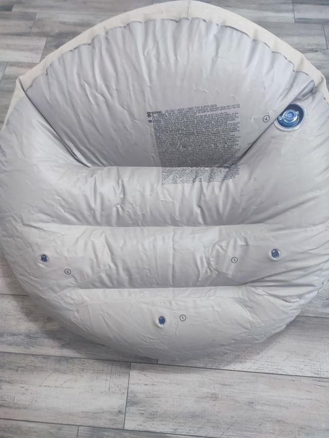 Divanetto Gonfiabile Grigio Tessuto