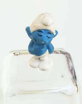 TIMIDO PUFFO IN PVC CONTRASSEGNATO DA PAT. MOLTO RARI I PUFFI