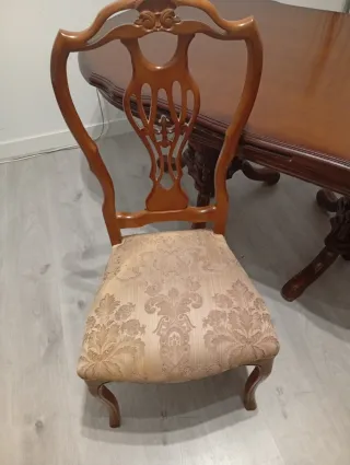 Mesa extensible madera + 6 sillas