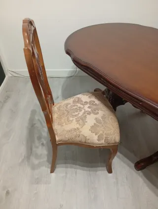 Mesa extensible madera + 6 sillas