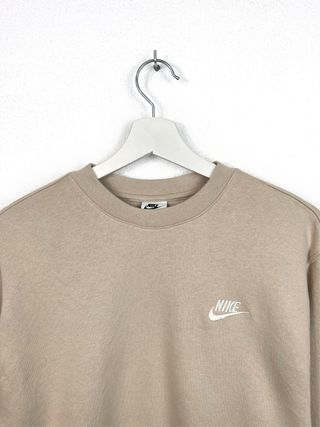 Sudadera Nike Retro Bordado Beige Y2K Oversize