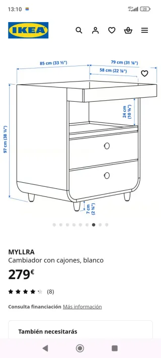 Cambiador IKEA con cajones