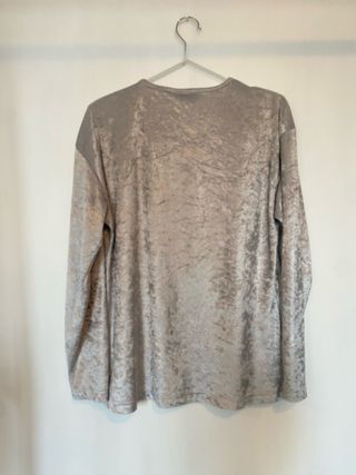 Blusa Terciopelo Vintage Plata Talla M