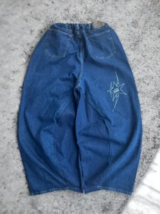 Pantalone baggy pants JNCO style y2k ricamato