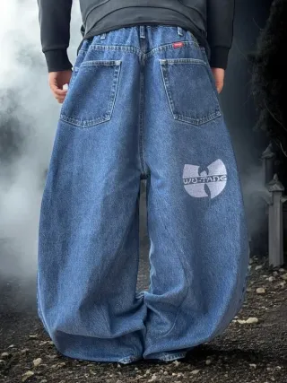 Pantalone baggy pants JNCO style y2k ricamato