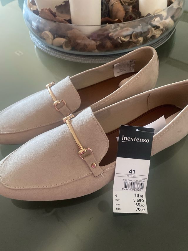 Mocasines Inextenso Beige Nuevos