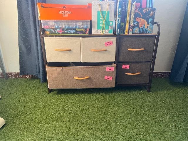 Cajonera de tela y metal