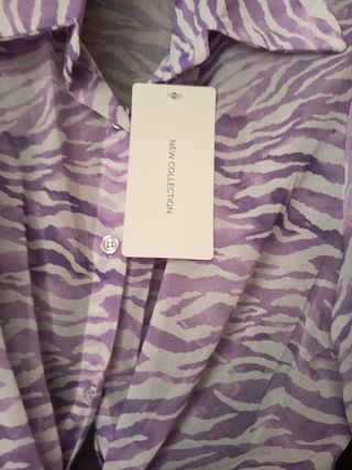 Camicia donna fantasia zebrata viola