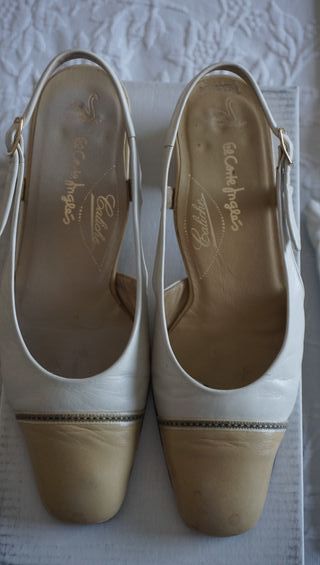 Caliche Zapatos Beige/Blanco T 37-38