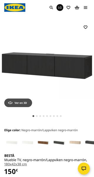 Mueble TV Ikea 3 módulos Besta negro
