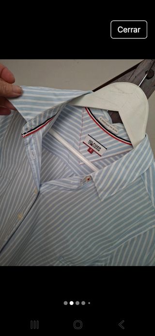 Camisa Tommy Hilfiger rayas azul y blanco Talla S