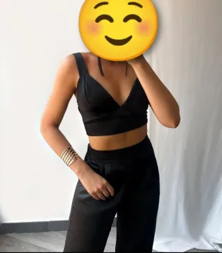 Conjunto negro satinado