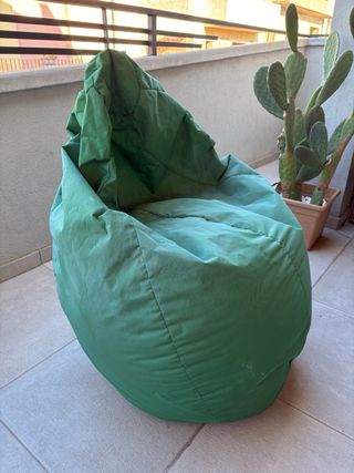 Pouf seduta verde poliestere