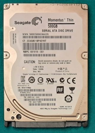 Disco Duro 2.5 500GB Seagate Momentus Thin