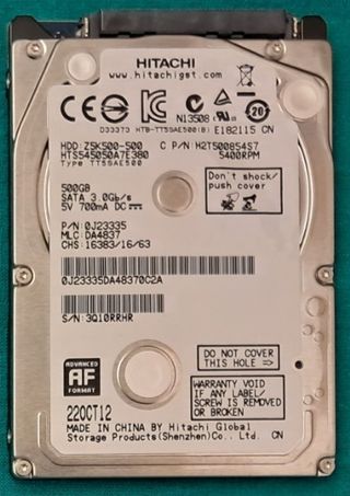 Disco Duro 2.5 500GB Hitachi SATA 3.0Gb/s