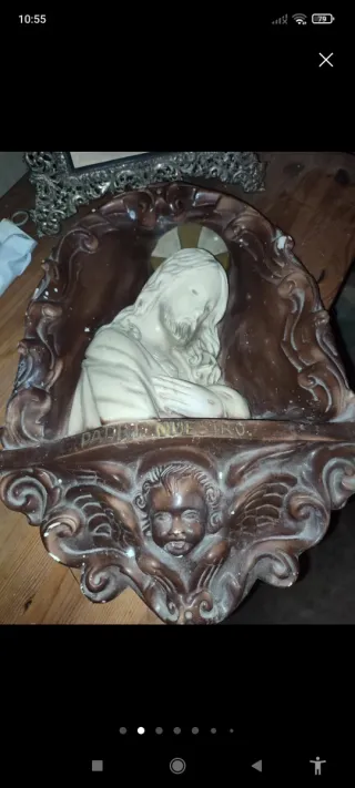 Imagen cerámica antigua Cristo Padre Nuestro en 3D