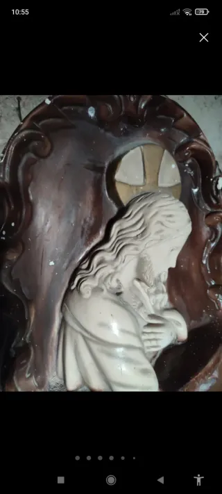 Imagen cerámica antigua Cristo Padre Nuestro en 3D