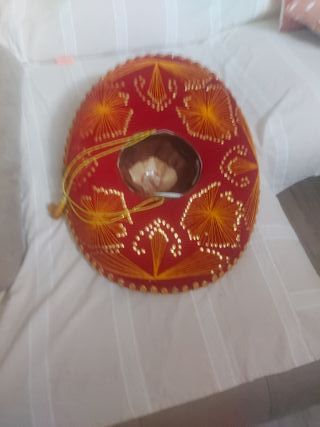 Sombrero Mexicano Rojo Dorado