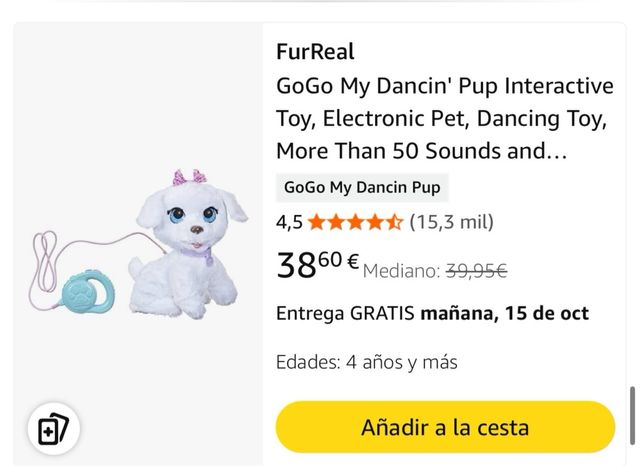 Perrito interactivo Fur Real con correa