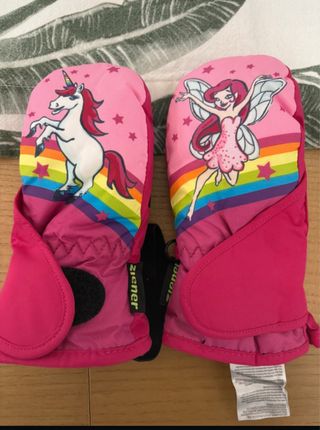 Guanti da neve bambina unicorno e fata