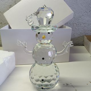 Ottaviani Scultura Vetro Pupazzo Neve