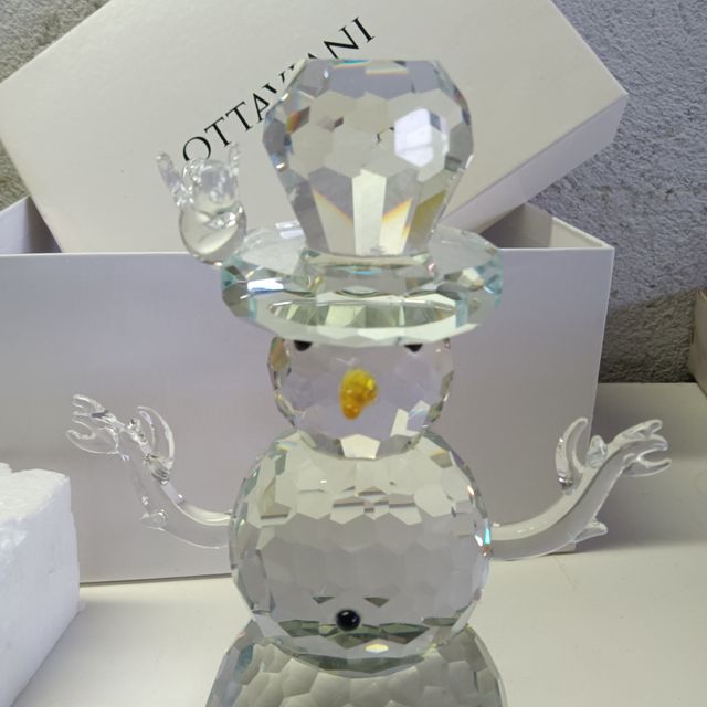 Ottaviani Scultura Vetro Pupazzo Neve