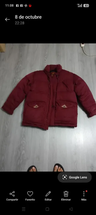 Abrigo de plumas rojo