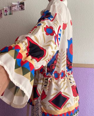 Camisa larga mujer estampada 