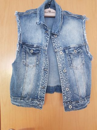 Chaleco vaquero S/M con pedrería