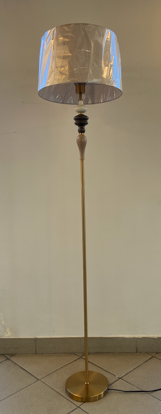 Lampada da terra in ceramica con paralume