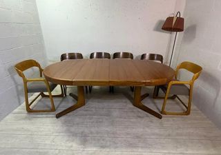 Mesa extensible vintage madera