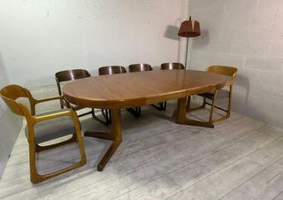 Mesa extensible vintage madera