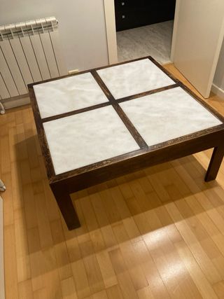 Mesa de centro madera y mármol