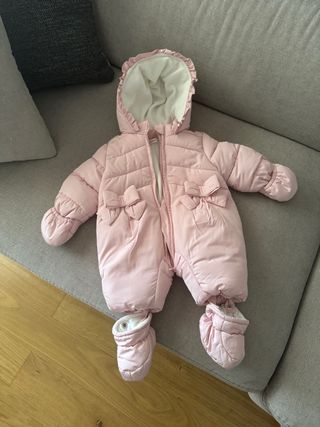 Tuta invernale bimba rosa con fiocchi