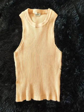Camiseta sin mangas de canalé 