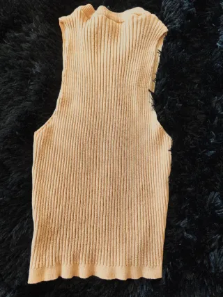 Camiseta sin mangas de canalé 