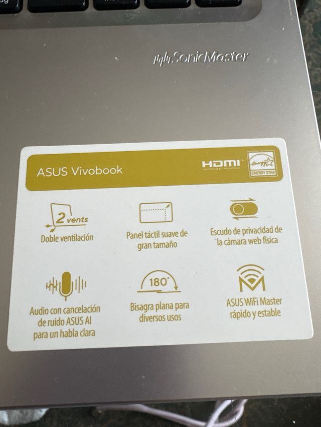 ASUS Vivobook Portátil Beige/Plata