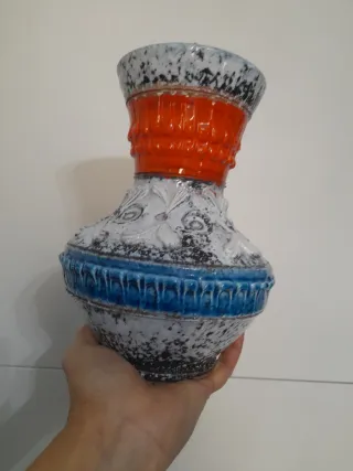 Vaso Ceramica Vintage Decorato